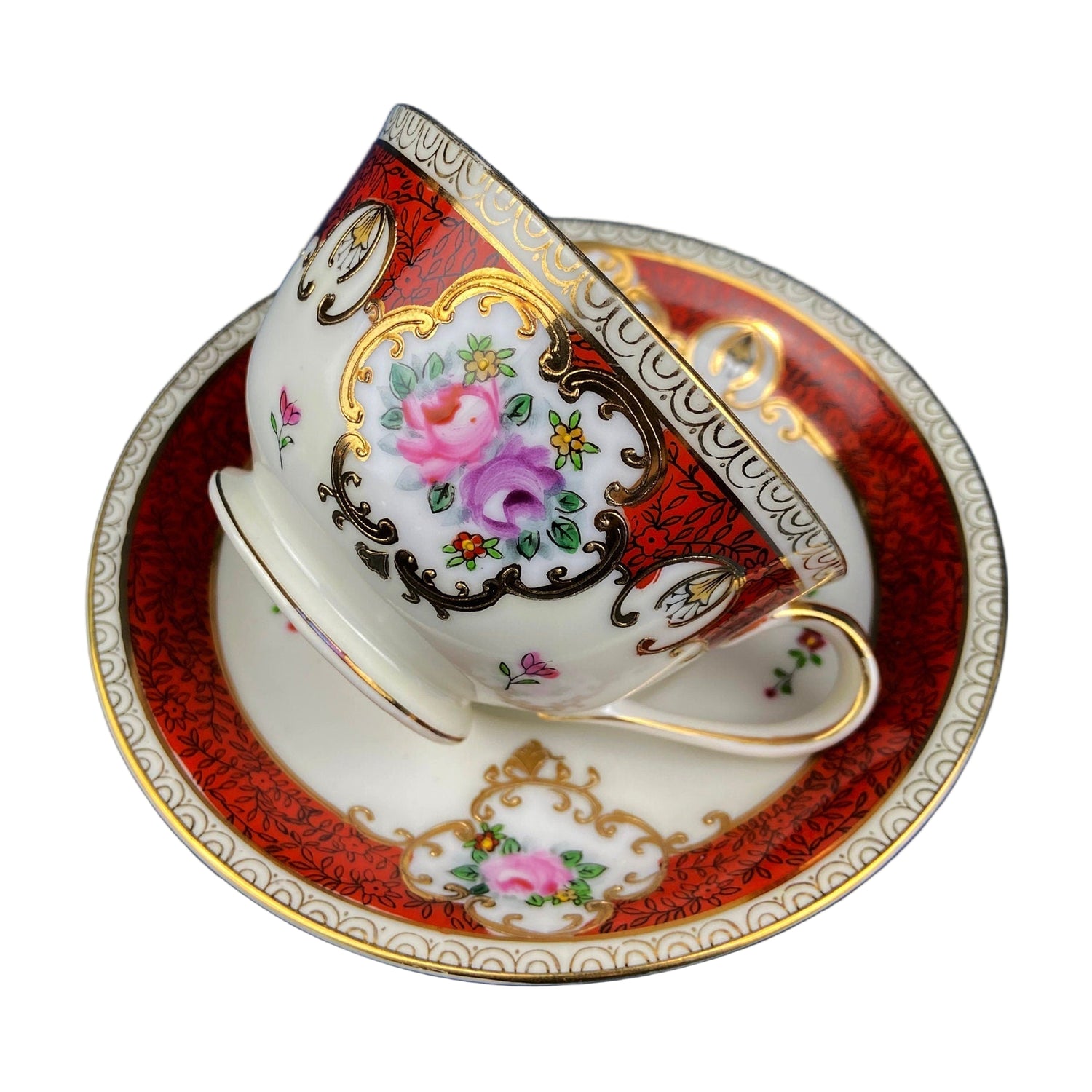 Vintage Hand Painted Cup & Saucer – Occupied Japan Fine Bone China
