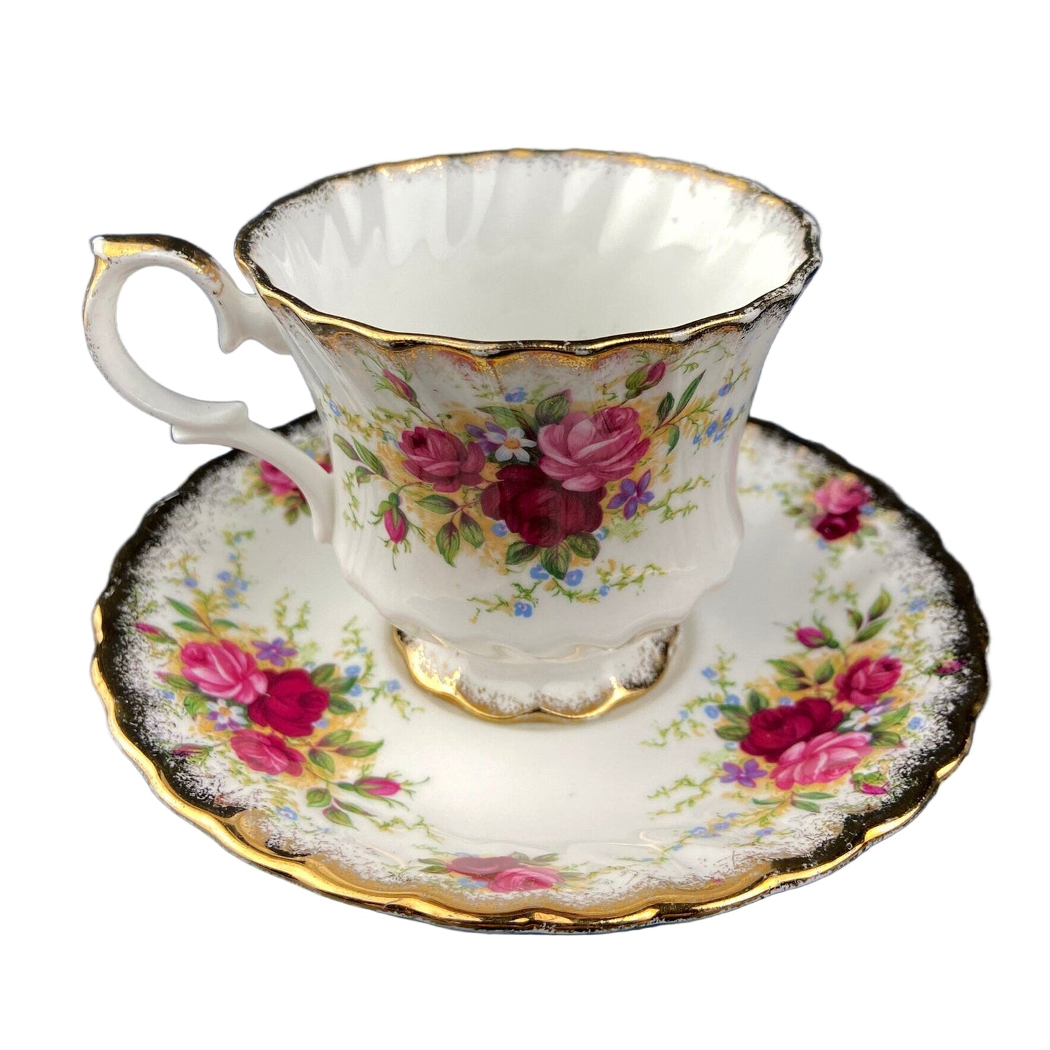 Vintage Queen Anne Bone China Cup & Saucer – Summer Days Pattern
