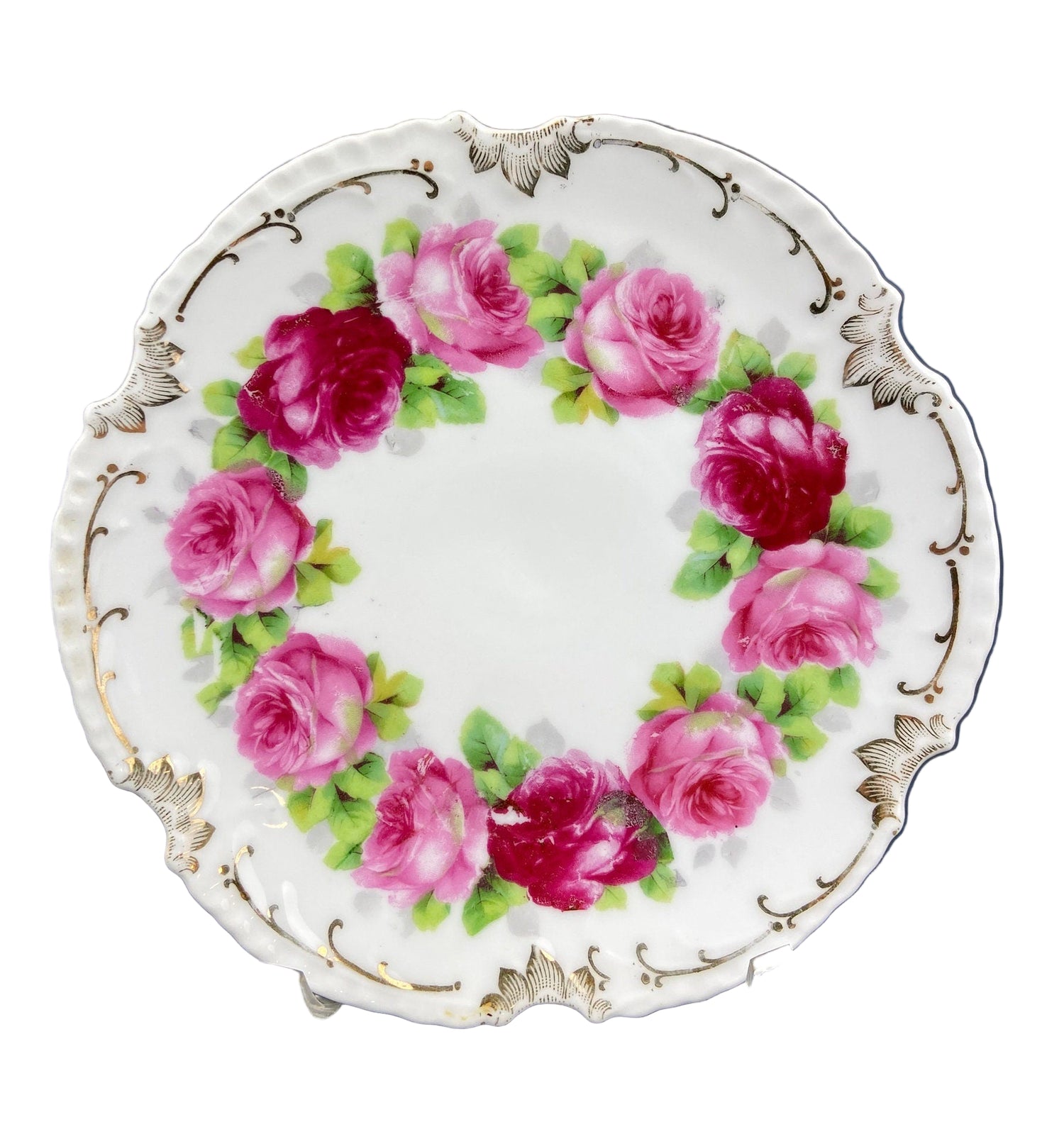 Antique Plate By Z.S. & Co. Bavaria. Hand Painted Roses