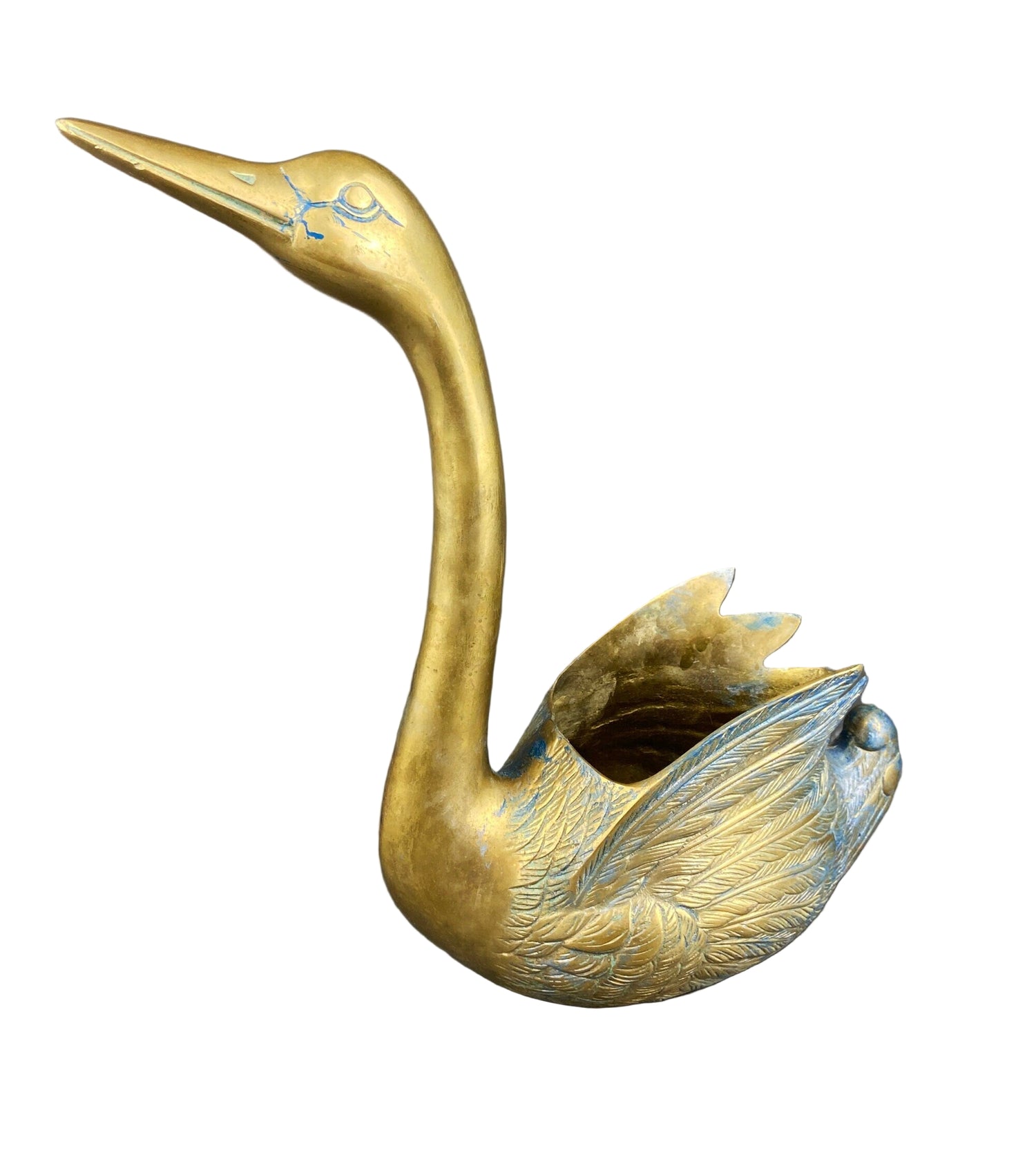 Brass Swan Planter Bird Shaped Herb Planter Greenhouse Decor