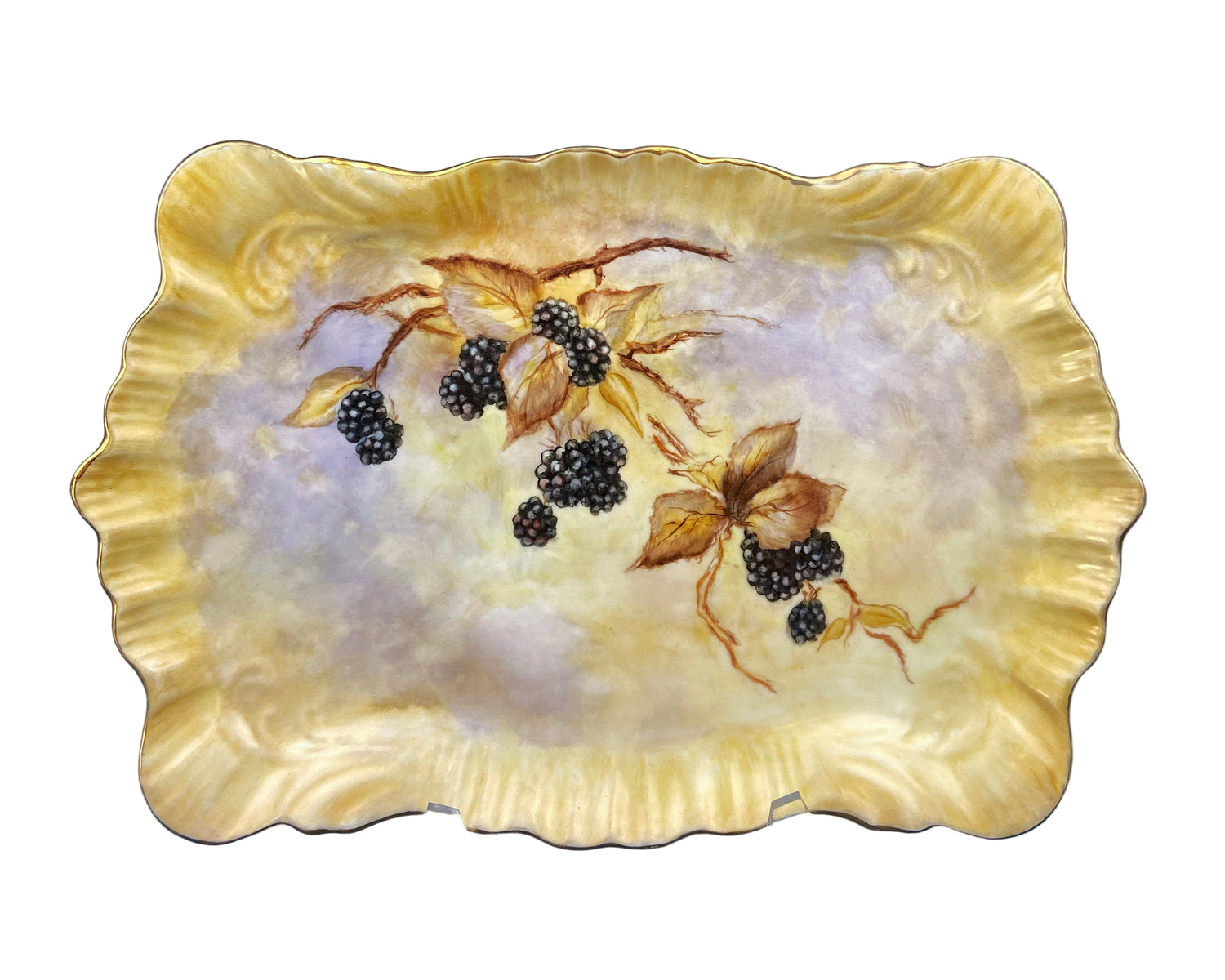 Antique Hand Painted Porcelain Tray – Signed Artist Cosmetic or Tea Display