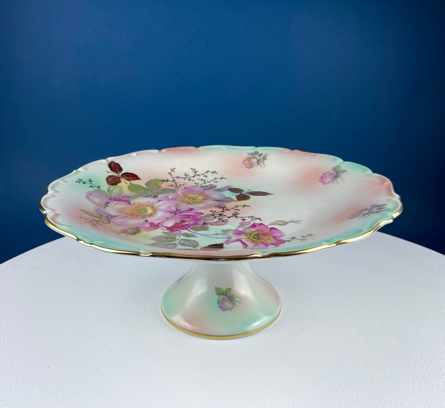 Vintage Schumann Arzberg Germany Footed Cake Stand – Tea Rose Motif