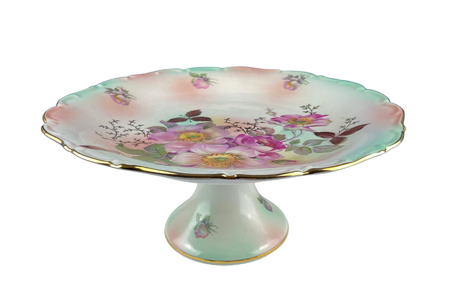 Vintage Schumann Arzberg Germany Footed Cake Stand – Tea Rose Motif