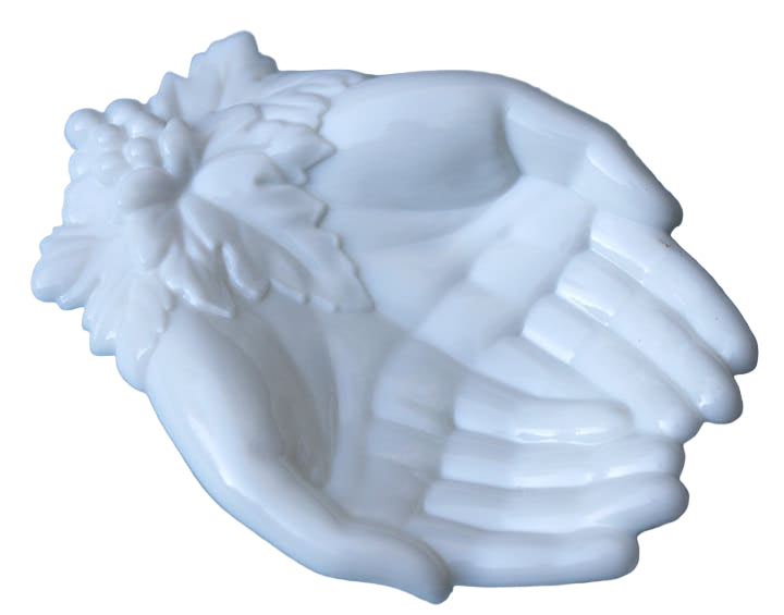 Westmoreland Milk Glass Soap Dish – Victorian Hands Trinket Tray