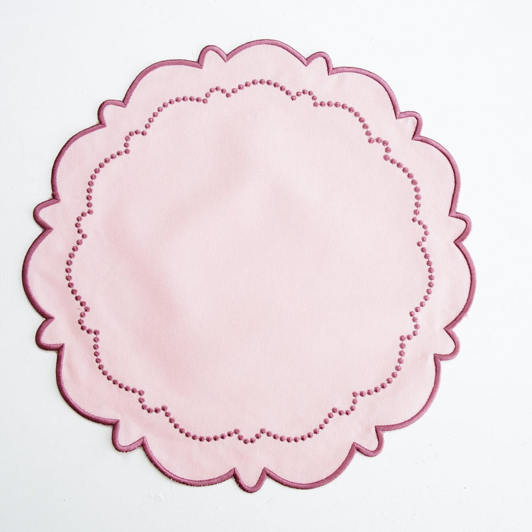 Harmony Pink Round Fabric Placemat