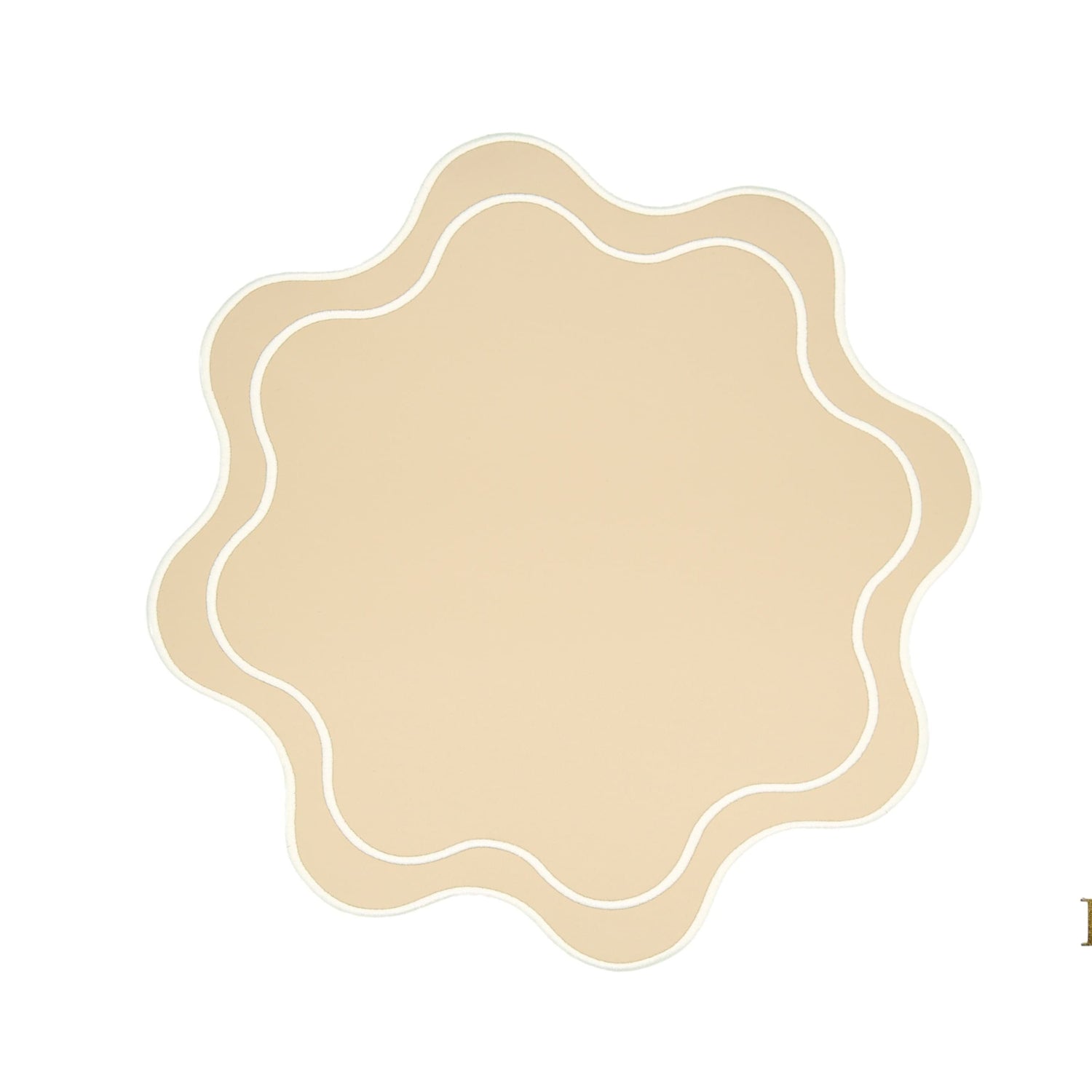 Haven Beige Wavy Edge Faux Leather Placemat