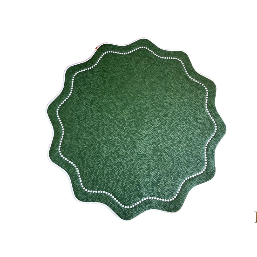 Opus Green Wavy Faux Leather Placemat