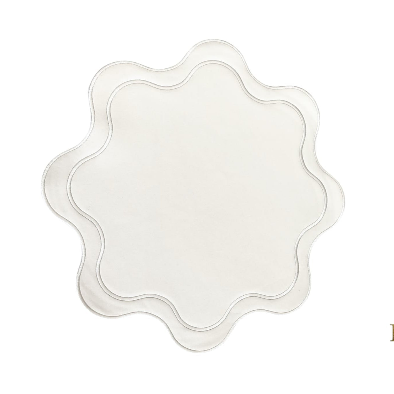 Haven White Wavy Edge Faux Leather Placemat