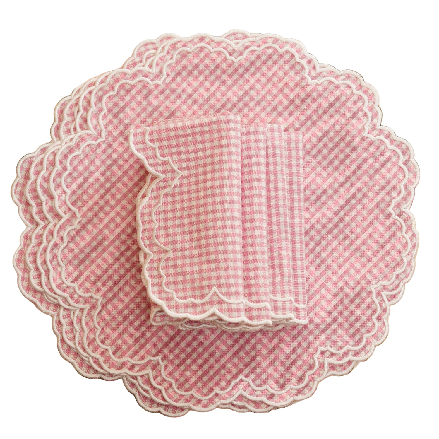 Pink Gingham Placemat & Napkin Set