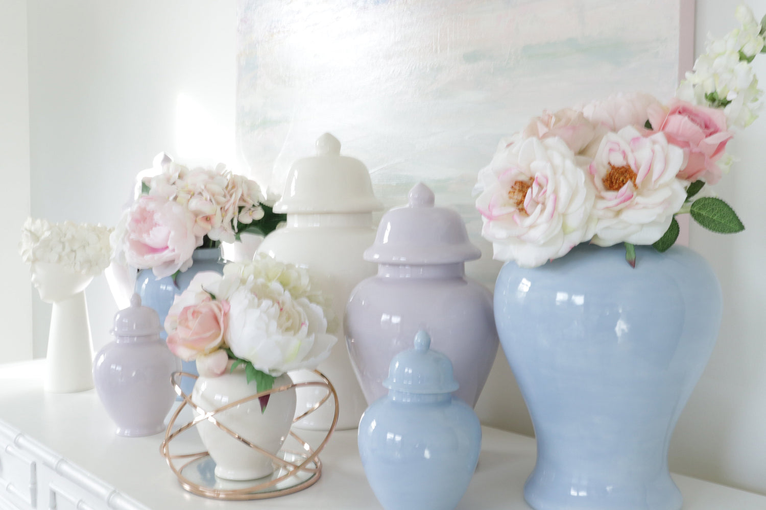 Light Lavender Ginger Jars (Various Sizes)