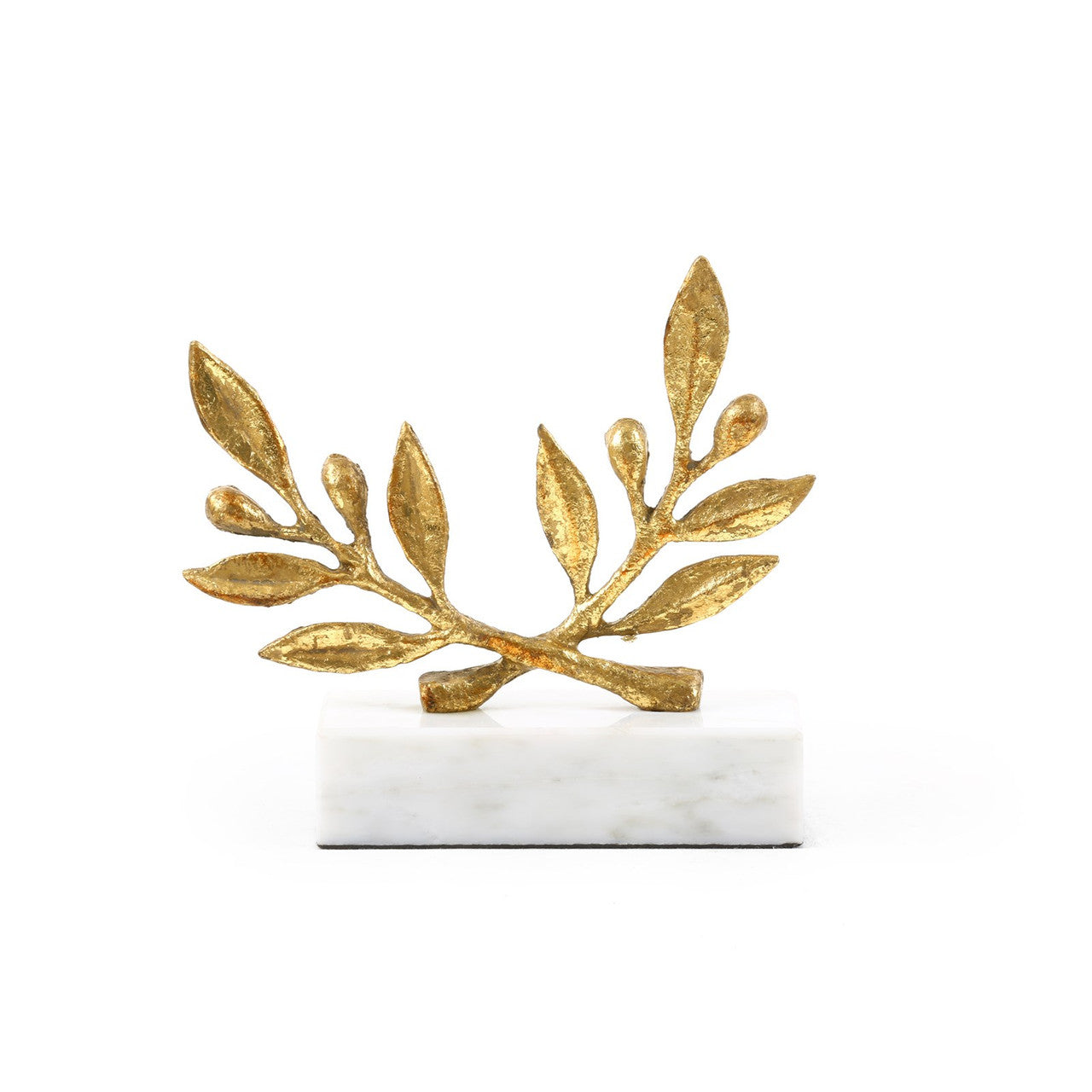 Gold Olive Branch on Marble Base