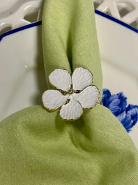 White Flower Set of 4 Napkin Ring