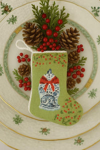 The Holiday Ginger Jar Needlepoint Stocking (2 Sizes)