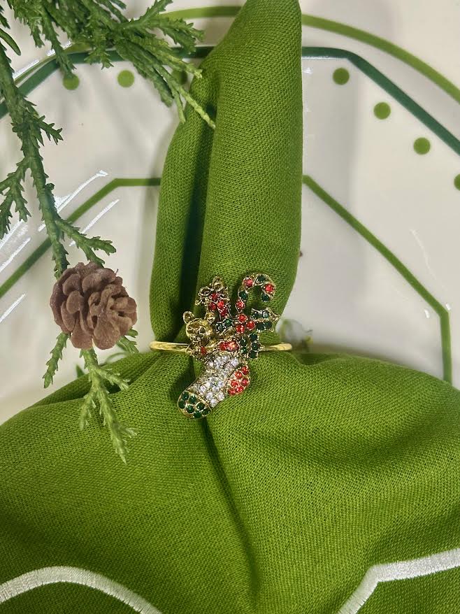Stuffed Stocking Set of 4 Napkin Ring