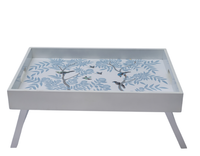 Ivory Chinoiserie Wood Breakfast Tray