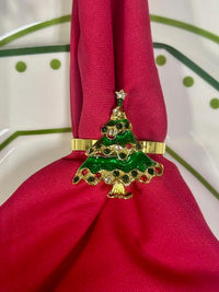 Traditional Christmas Tree Set of 4 Napkin Ring