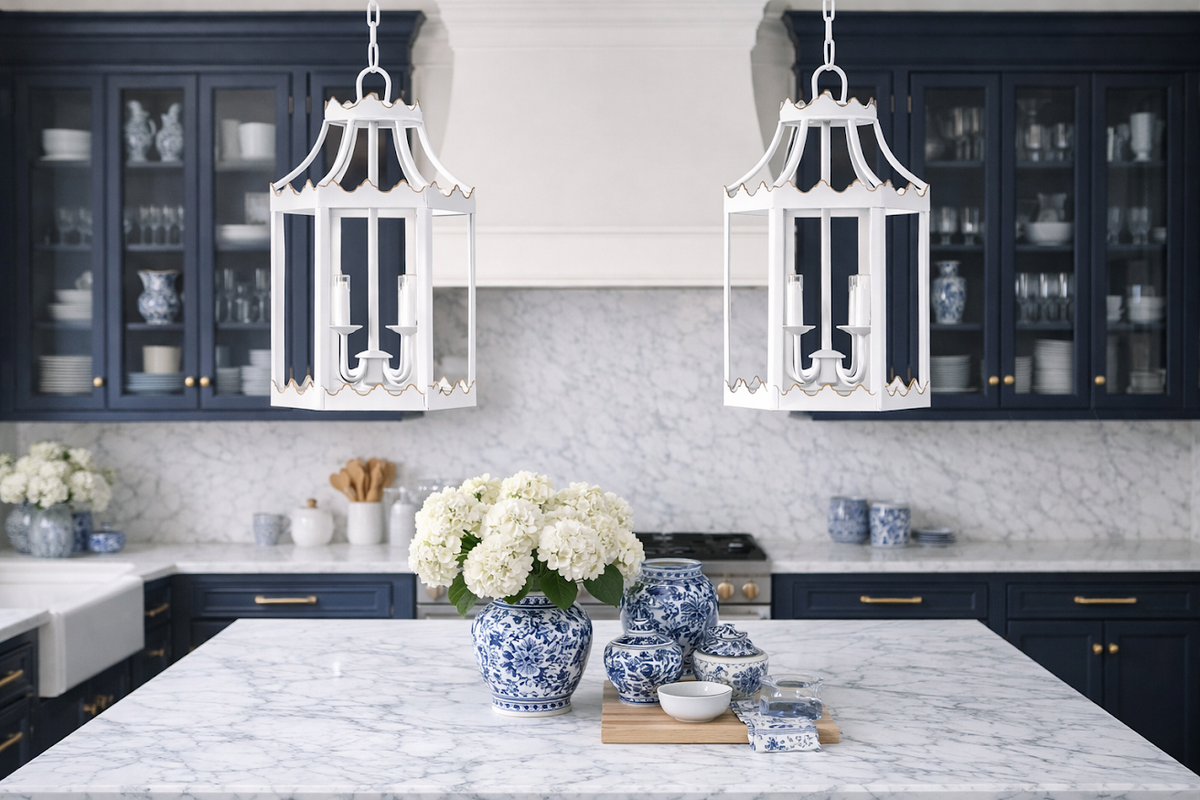 Ivory Scalloped Lantern