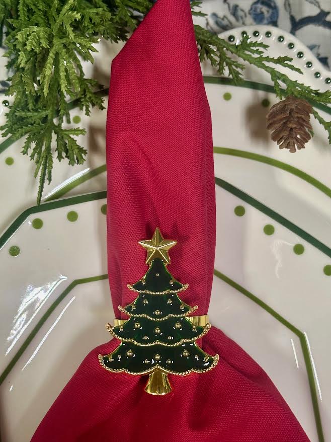 Christmas Tree & Star Set of 4 Napkin Ring