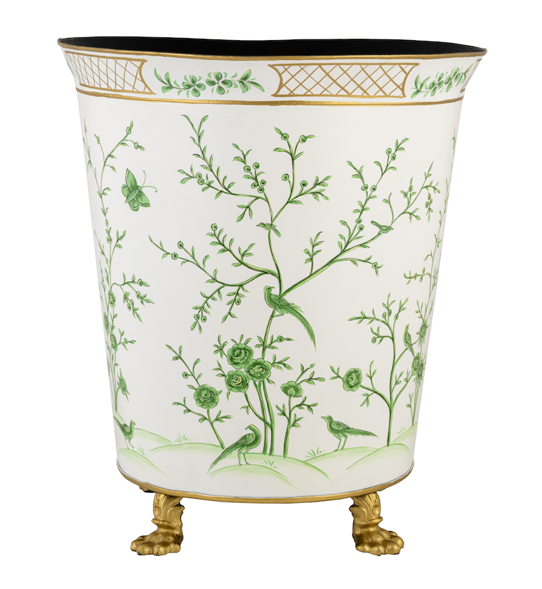 Ivory & Green Chinoiserie Footed Planter (Various Sizes)