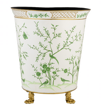 Ivory & Green Chinoiserie Footed Planter (Various Sizes)