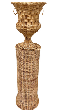 Round Wicker Urn and Pedestal (3 Options)