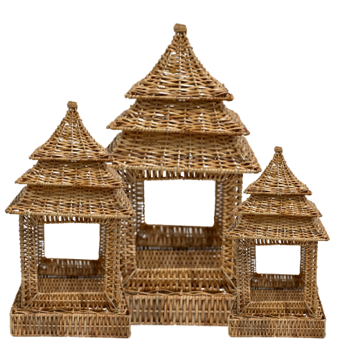Square Wicker Pagoda (3 Sizes)