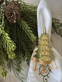 Chinoiserie Pagoda Tree Set of 4 Napkin Ring