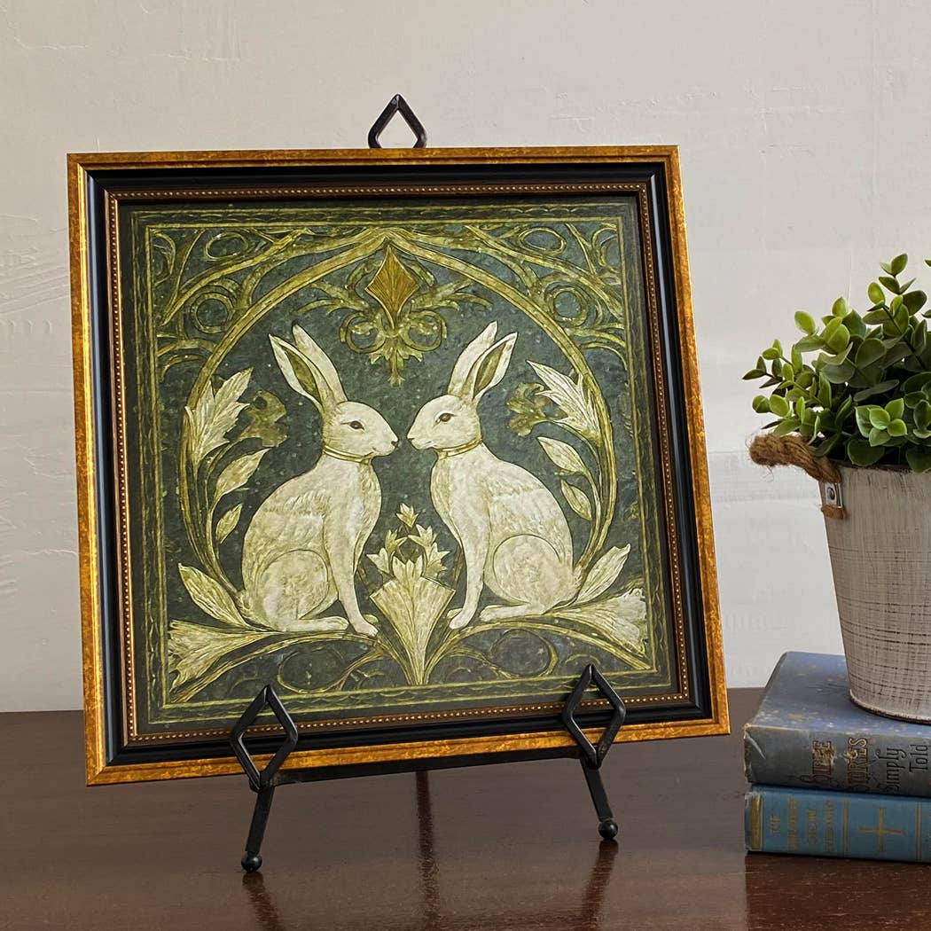 Art Nouveau Bunny Print – Framed Wall Art
