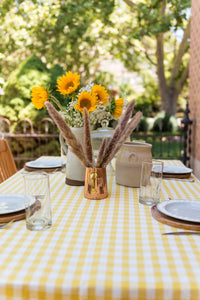 Yellow Ruffled Gingham Tablecloth (various sizes)