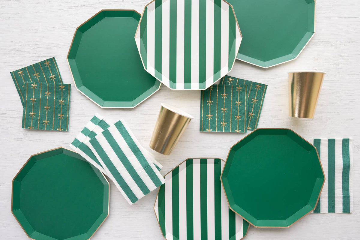 Green Cabana Stripe Guest Napkins 20ct