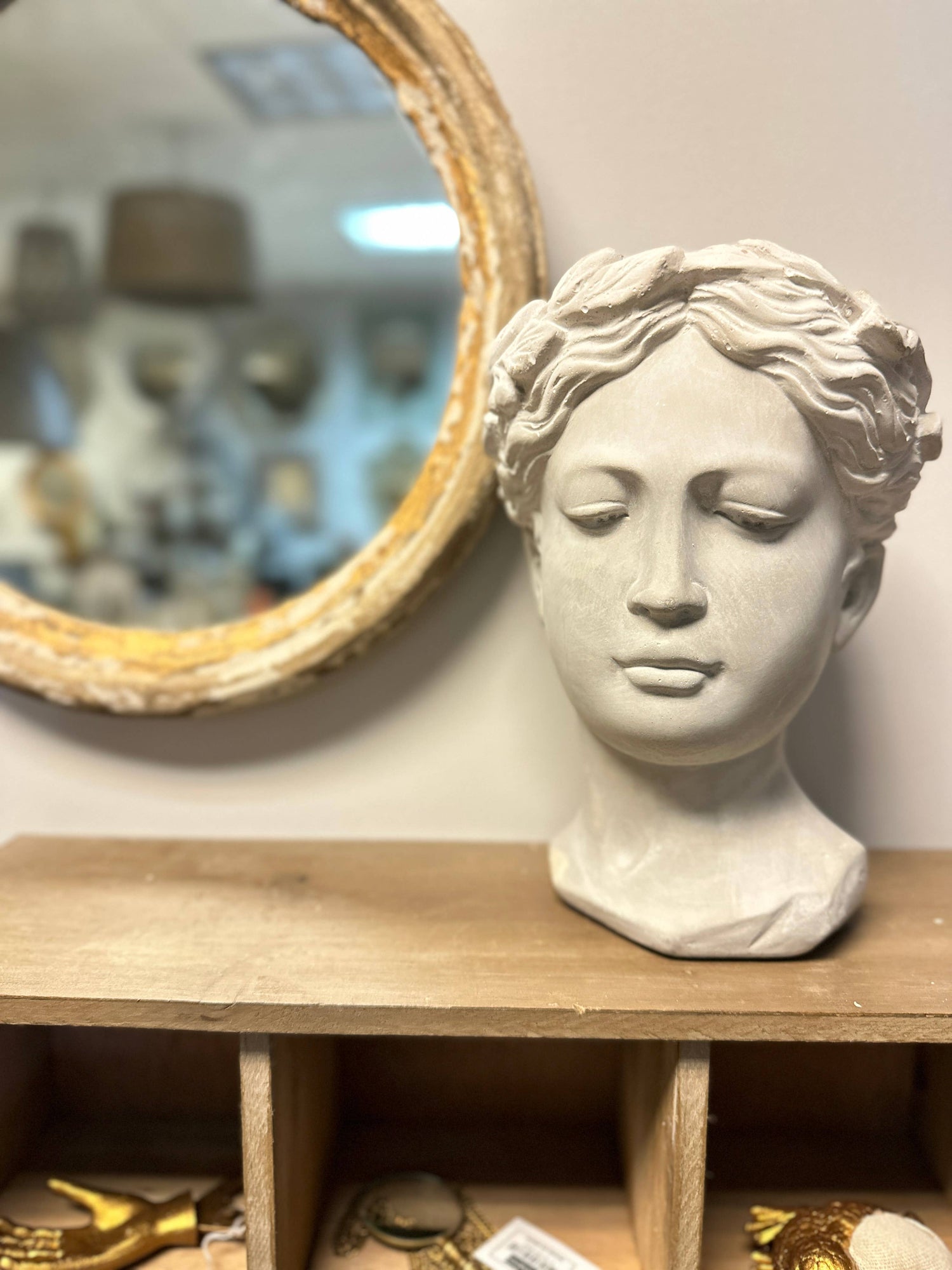 Classic Cement Lady Head Planter