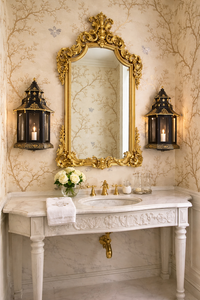 Black & Gold Pagoda Sconce