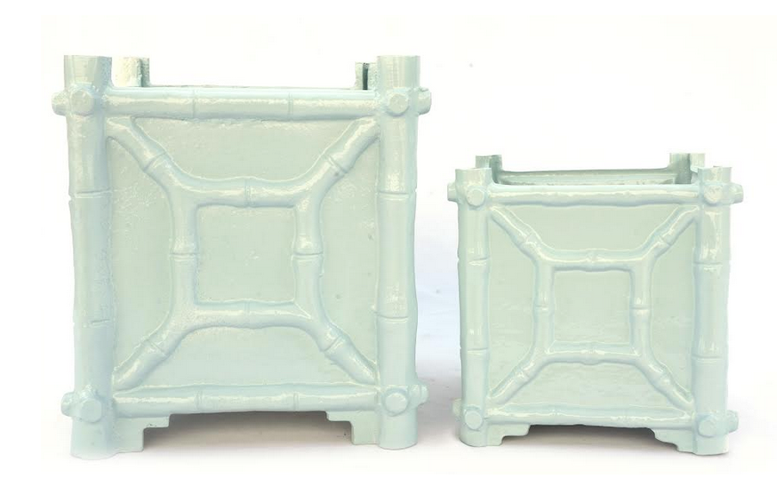Mint Green Bamboo Box Planter (2 Sizes)