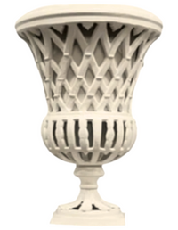 Ivory Lattice 16"  Urn in Cast Aluminum