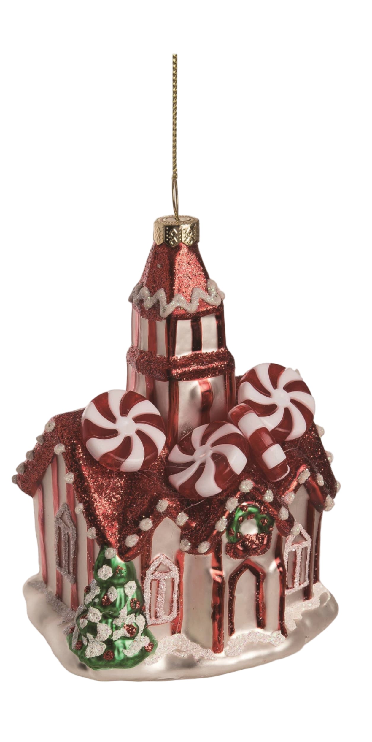 Peppermint House Ornament