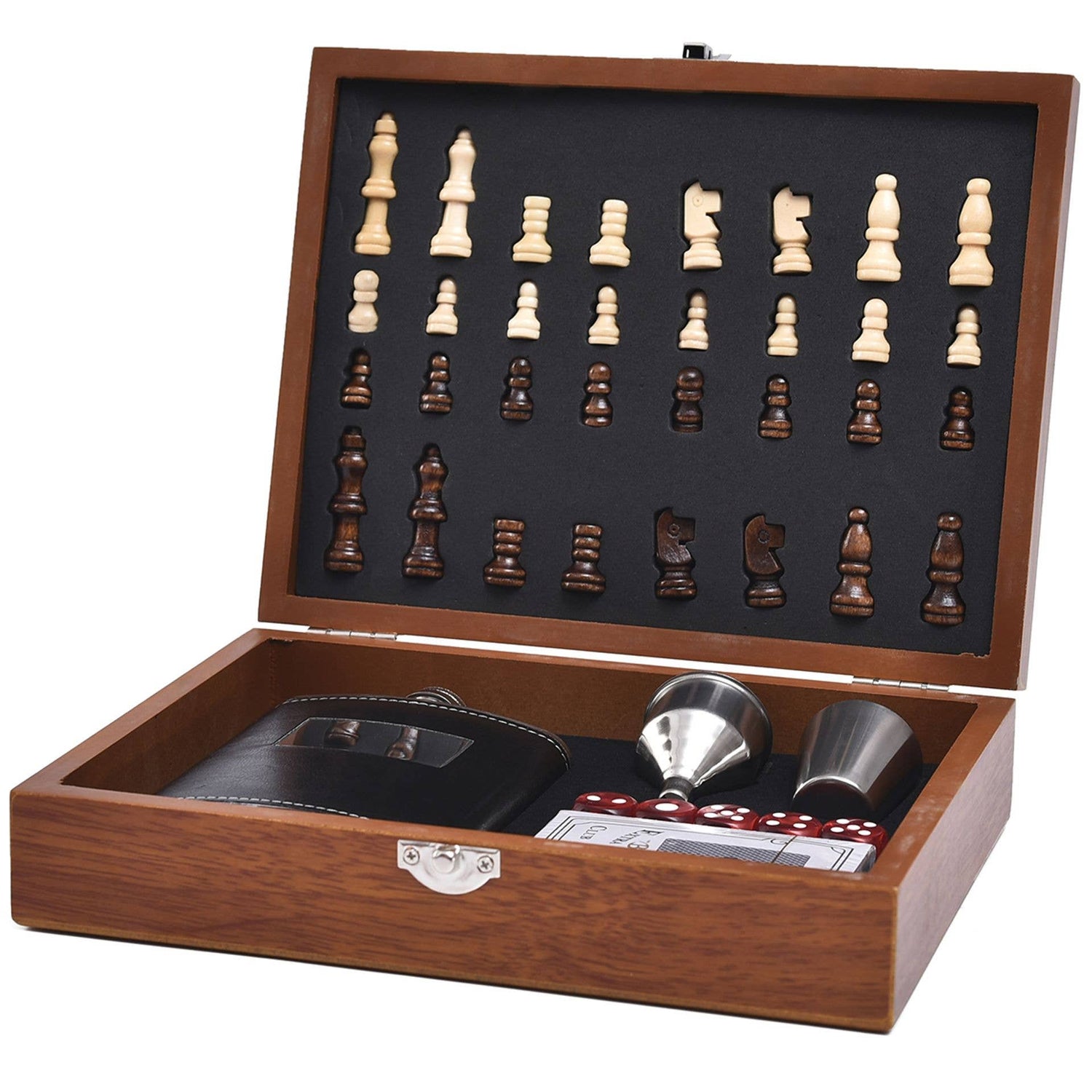 All-in-One Game Night Set with Flask and Accessories