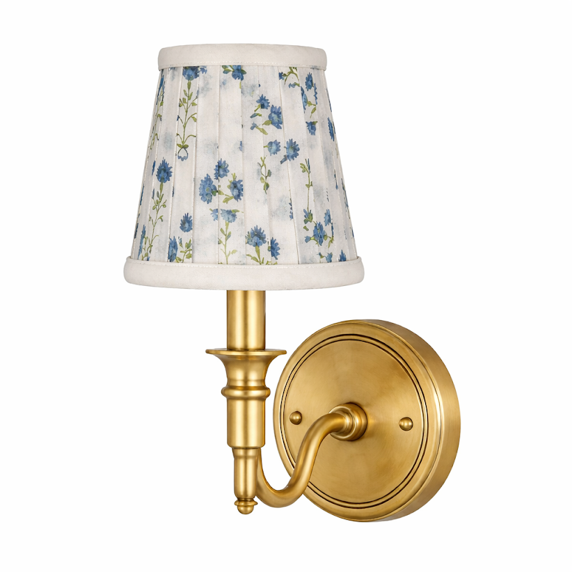 White Velvet Floral Sconce Shade