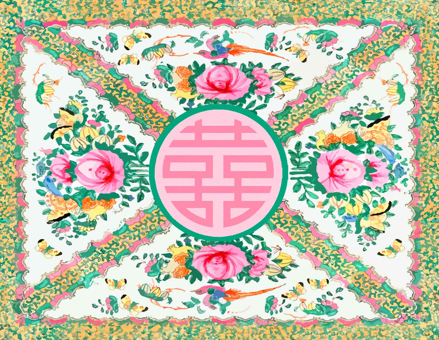 Rose Medallion-Inspired Folded Note Cards 10ct