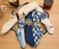 Nautical Anchor Napkin Rings –Set of 4 (Blue or Natural)