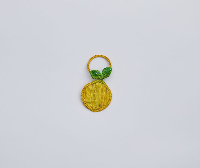 Lemon Napkin Ring – 3.5” Handwoven Iraca Palm