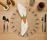 Tulip Floral Raffia Placemat - Purple