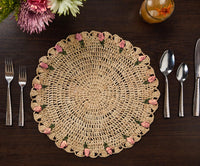 Tulip Floral Raffia Placemats - Pink