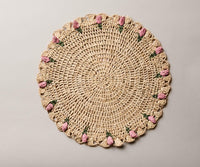 Tulip Floral Raffia Placemats - Pink