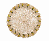 Raffia Crochet Tulip Placemat - Yellow