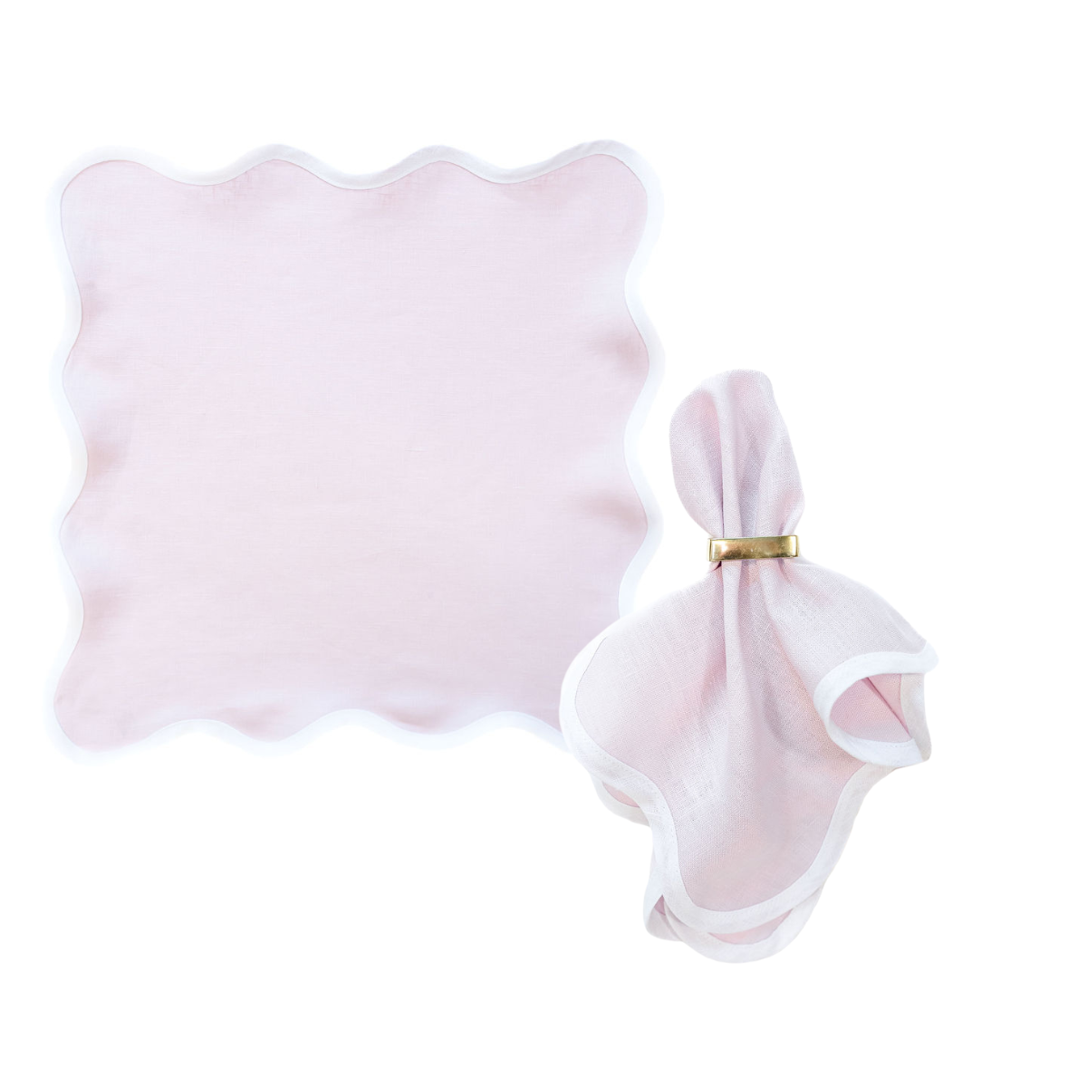 Linen Scalloped Square | Lilac