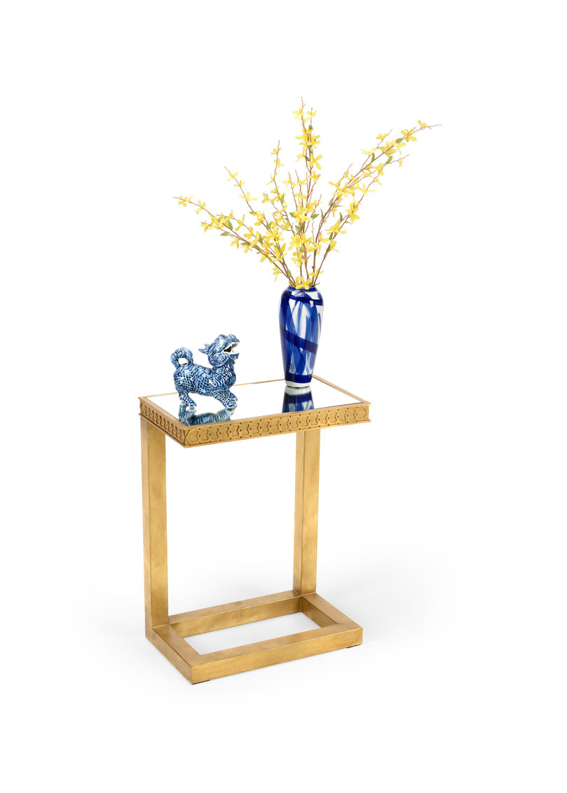 Gold Honeycomb Cigar Table with Mirrored Top