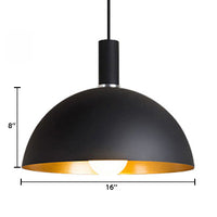 Veronica Black Pendant Lamp with a Gold Twist (2 Sizes)