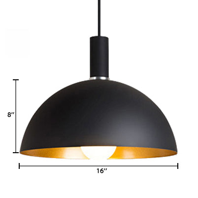 Veronica Black Pendant Lamp with a Gold Twist (2 Sizes)