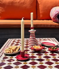 Frill Candleholder, Crimson