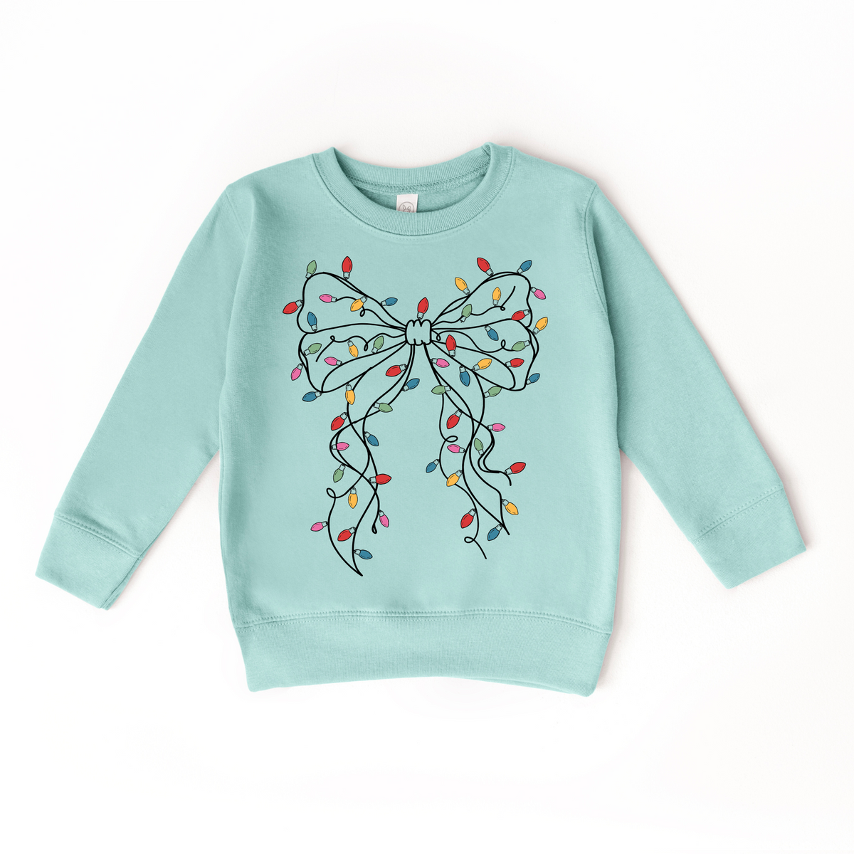 Girls Coquette Bow Christmas Lights Sweatshirt (Various Colors)